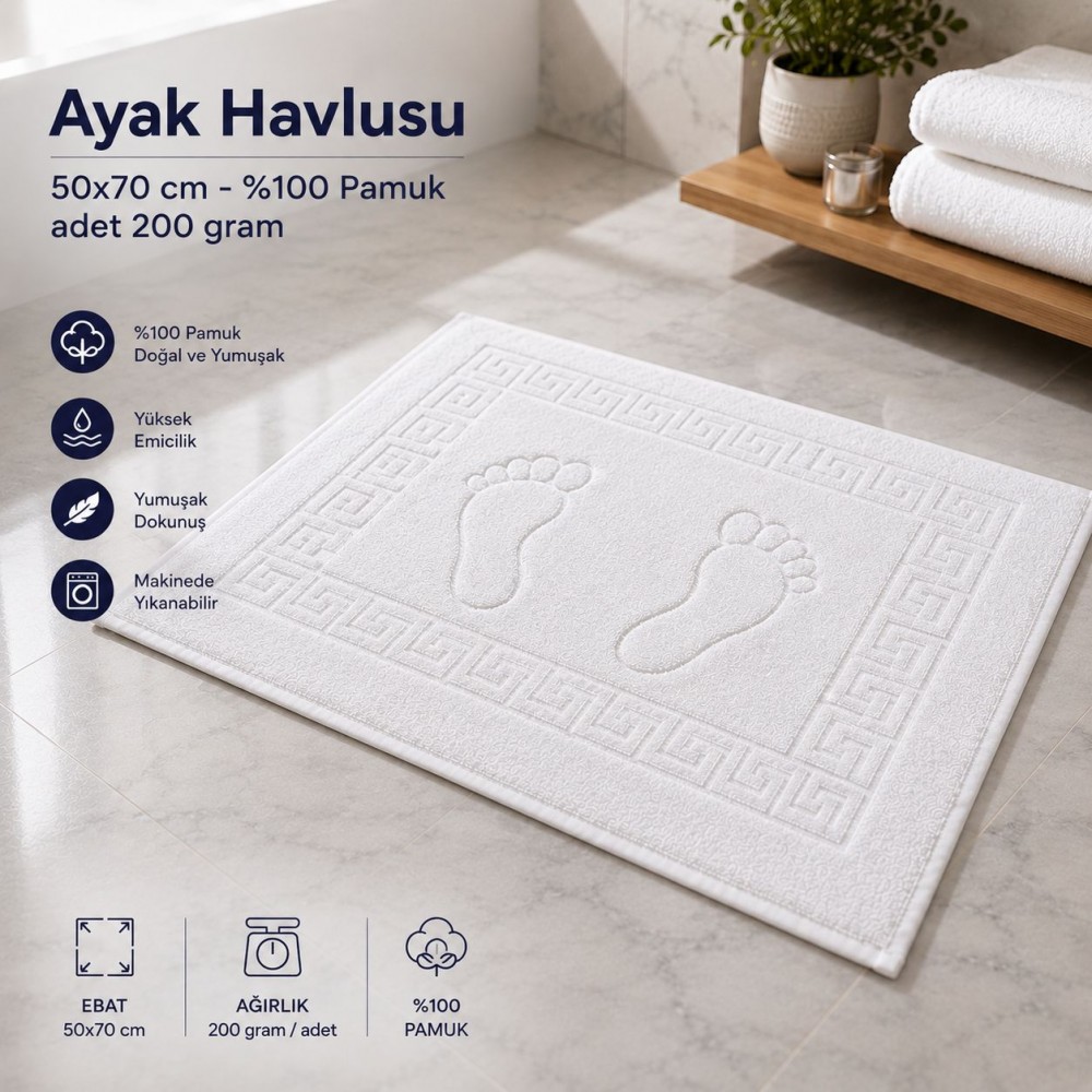 Ayak Havlusu 50x70 cm - %100 Pamuk adet 200 gram