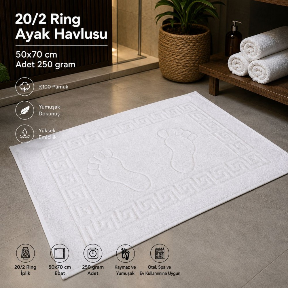 20/2 Ring Ayak Havlusu 50x70 cm Adet 250 gram